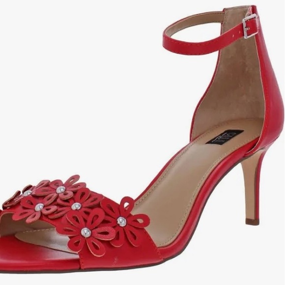 G.I.L.I. Floral Ankle Strap Sandal Gliona Crimson Nappa - Picture 3 of 7